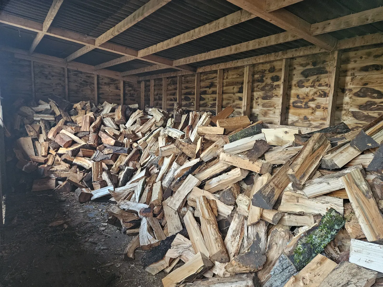 Seasoned logs in the store